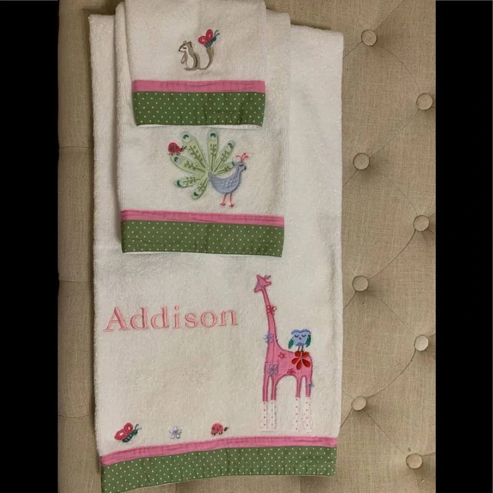 Pottery Barn Kids 3 piece towel set Monogrammed Addison